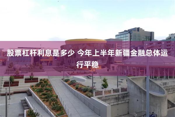 股票杠杆利息是多少 今年上半年新疆金融总体运行平稳