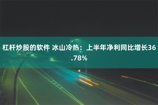 杠杆炒股的软件 冰山冷热：上半年净利同比增长36.78%