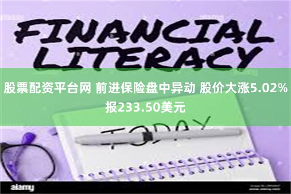 股票配资平台网 前进保险盘中异动 股价大涨5.02%报233.50美元