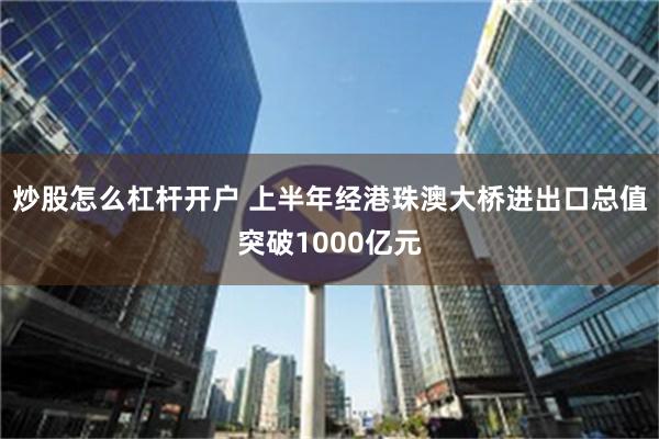 炒股怎么杠杆开户 上半年经港珠澳大桥进出口总值突破1000亿元