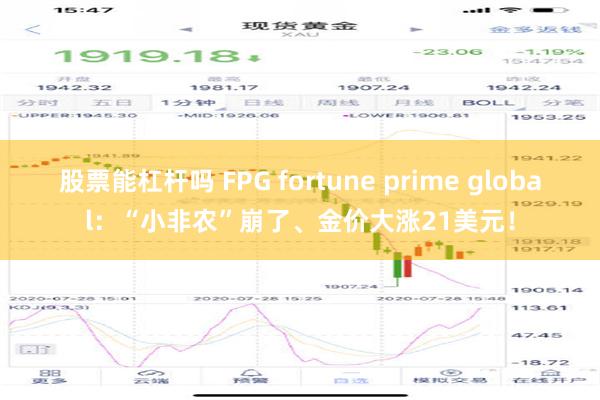 股票能杠杆吗 FPG fortune prime global：“小非农”崩了、金价大涨21美元！