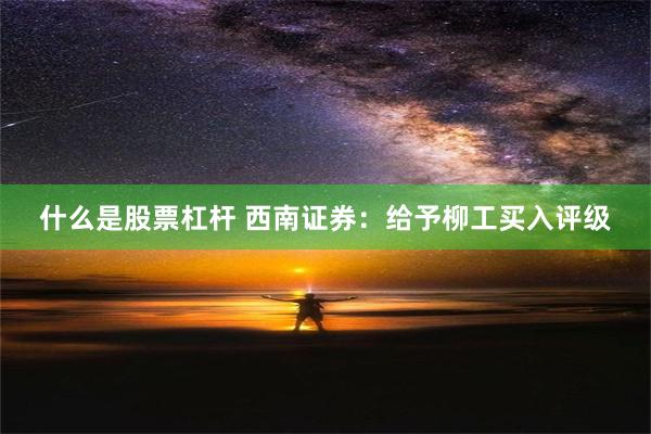 什么是股票杠杆 西南证券：给予柳工买入评级