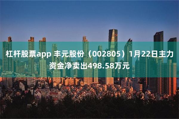 杠杆股票app 丰元股份（002805）1月22日主力资金净卖出498.58万元